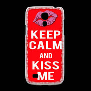 Coque Samsung Galaxy S4mini Keep Calm Kiss me Rouge