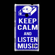 Coque Nokia Lumia 520 Keep Calm Listen music Bleu