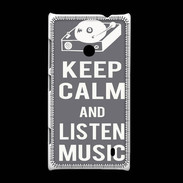 Coque Nokia Lumia 520 Keep Calm Listen music Gris