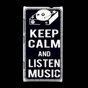 Coque Nokia Lumia 520 Keep Calm Listen music Noir