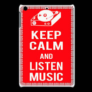 Coque iPadMini Keep Calm Listen music Rouge