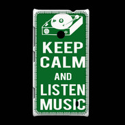 Coque Nokia Lumia 520 Keep Calm Listen music Vert