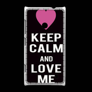 Coque Nokia Lumia 520 Keep Calm Love Noir