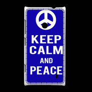 Coque Nokia Lumia 520 Keep Calm Peace Bleu