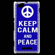 Coque Sony Xperia M Keep Calm Peace Bleu