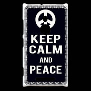 Coque Nokia Lumia 925 Keep Calm Peace Noir