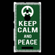 Coque Nokia Lumia 925 Keep Calm Peace Vert