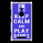 Coque Nokia Lumia 925 Keep Calm Play games Bleu
