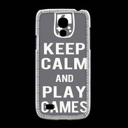 Coque Samsung Galaxy S4mini Keep Calm Play games Gris