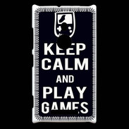Coque Nokia Lumia 925 Keep Calm Play games Noir