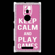 Coque Nokia Lumia 925 Keep Calm Play games Rose