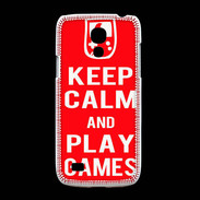 Coque Samsung Galaxy S4mini Keep Calm Play games Rouge