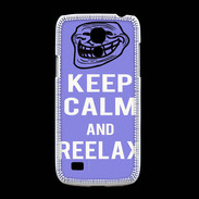 Coque Samsung Galaxy S4mini Keep Calm Reelax Bleu