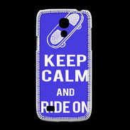 Coque Samsung Galaxy S4mini Keep Calm Ride on Bleu