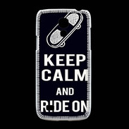 Coque Samsung Galaxy S4mini Keep Calm Ride on Noir