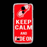 Coque Samsung Galaxy S4mini Keep Calm Ride on Rouge