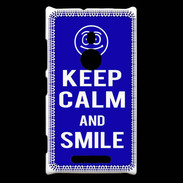 Coque Nokia Lumia 925 Keep Calm Smile Bleu
