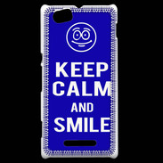 Coque Sony Xperia M Keep Calm Smile Bleu