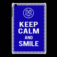 Coque iPadMini Keep Calm Smile Bleu