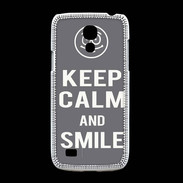 Coque Samsung Galaxy S4mini Keep Calm Smile Gris