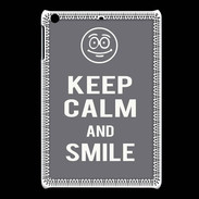 Coque iPadMini Keep Calm Smile Gris