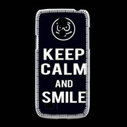 Coque Samsung Galaxy S4mini Keep Calm Smile Noir