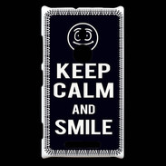 Coque Nokia Lumia 925 Keep Calm Smile Noir