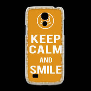Coque Samsung Galaxy S4mini Keep Calm Smile Orange