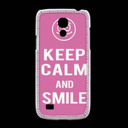 Coque Samsung Galaxy S4mini Keep Calm Smile Rose