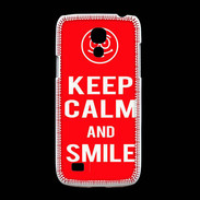 Coque Samsung Galaxy S4mini Keep Calm Smile Rouge