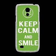Coque Samsung Galaxy S4mini Keep Calm Smile Vert