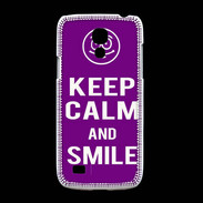 Coque Samsung Galaxy S4mini Keep Calm Smile Violet