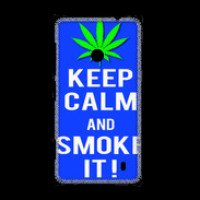Coque Nokia Lumia 520 Keep Calm Smoke it Bleu