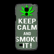 Coque Samsung Galaxy S4mini Keep Calm Smoke it Gris