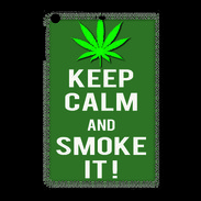 Coque iPadMini Keep Calm Smoke it Kaki