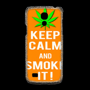 Coque Samsung Galaxy S4mini Keep Calm Smoke it Orange