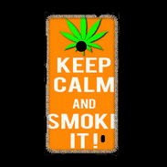 Coque Nokia Lumia 520 Keep Calm Smoke it Orange