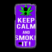 Coque Samsung Galaxy S4mini Keep Calm Smoke it Violet