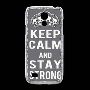 Coque Samsung Galaxy S4mini Keep Calm Stay strong Gris