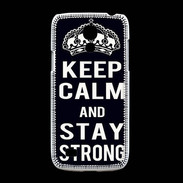 Coque Samsung Galaxy S4mini Keep Calm Stay strong Noir