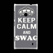 Coque Nokia Lumia 520 Keep Calm Swag Gris