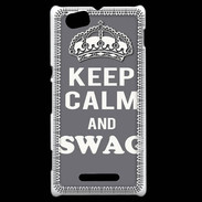 Coque Sony Xperia M Keep Calm Swag Gris