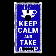 Coque Nokia Lumia 925 Keep Calm Take a cup Bleu