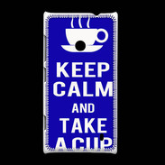 Coque Nokia Lumia 520 Keep Calm Take a cup Bleu