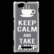 Coque Sony Xperia M Keep Calm Take a cup Gris
