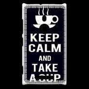 Coque Nokia Lumia 925 Keep Calm Take a cup Noir