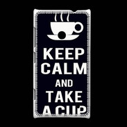 Coque Nokia Lumia 520 Keep Calm Take a cup Noir