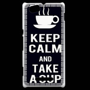 Coque Sony Xperia M Keep Calm Take a cup Noir