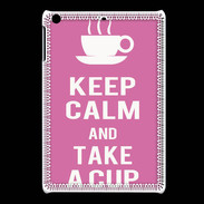 Coque iPadMini Keep Calm Take a cup Rose