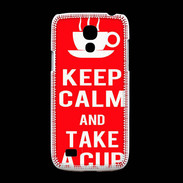 Coque Samsung Galaxy S4mini Keep Calm Take a cup Rouge